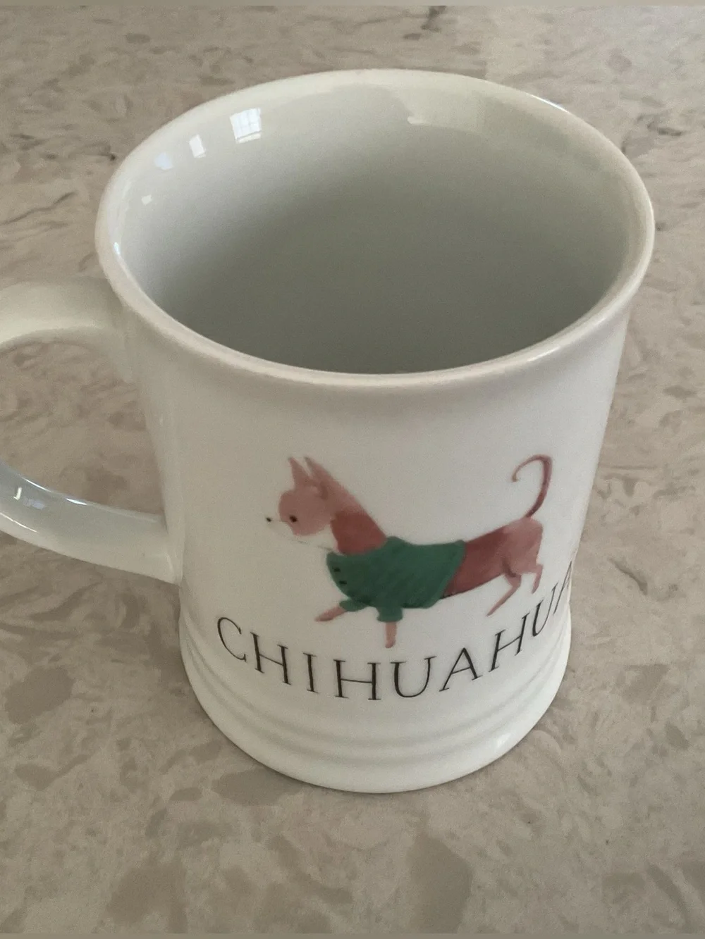 Fringe Julianna Swaney Best Dog, Chihuahua Wearing a Green Coat Coffee/Tea Mug